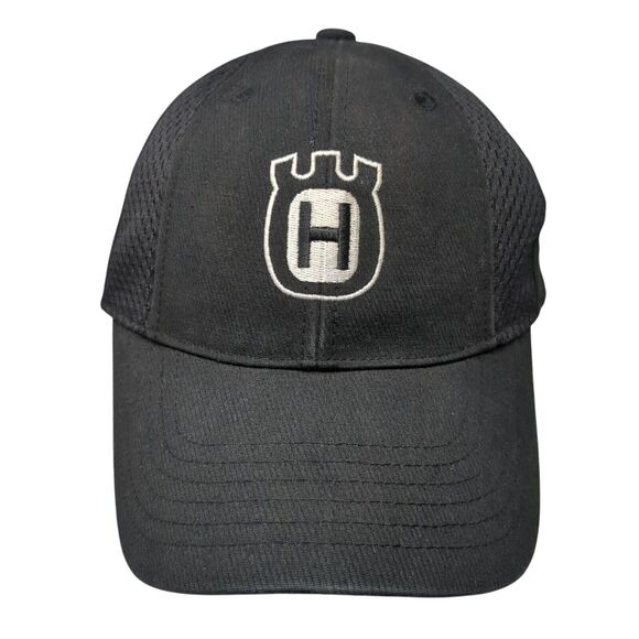 Husqvarna Strapback Hat Black One Size Adjustable Embroidered Port Authority - Picture 1 of 8